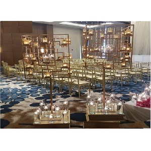 Bougeoir en métal pour centre de table de mariage Bougeoirs de décoration de mariage Bougeoirs rotatifs pour mariage - Product Image 1