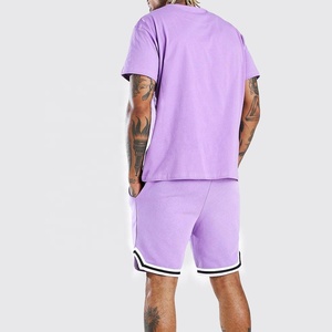 Short de plage pour hommes, ensemble deux pièces, T-Shirts décontractés, simples, personnalisés et élégants, à ourlet imprimé, été, - Product Image 2