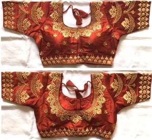 Très belle et designer party wear broderie blouse indienne dames femmes porter readymade bas taux gros surat - Product Image 4