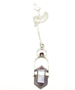 Pendule en cristal et agate fait à la main Style Feng Shui sculpture améthyste avec grenat pour la décoration de la maison - Product Image 1
