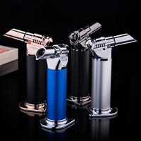 Briquet torche JOBON en alliage de zinc, rechargeable, à flamme jet, pour barbecue, vente en gros, logo personnalisé, gaz butane, flamme réglable, cadeaux promotionnels pour cigares