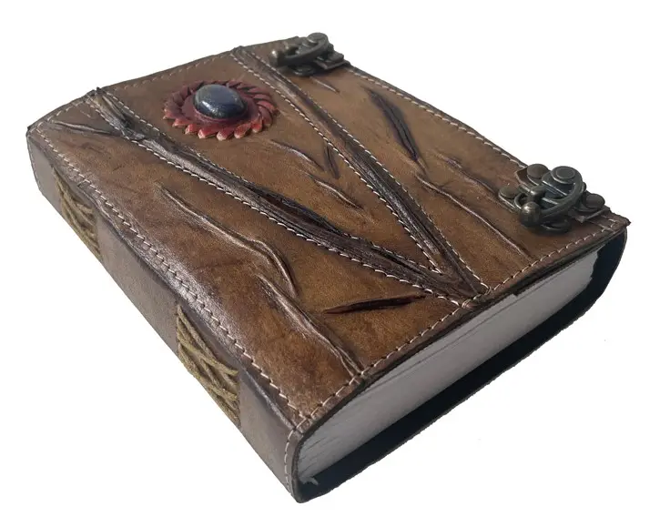 Handmade Charcoal Vintage Leather Journal Spell Book Of Shadows Leather Journal With C Lock For Unisex Cotton Paper 240 Pages