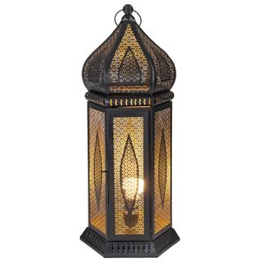 Lampe lanterne de Table en métal Oriental, noir et or, Style marocain, fait à la main, de très bonne qualité, nouveauté 2020 - Product Image 1