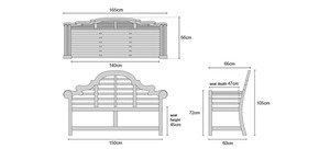 Banc de jardin moderne imperméable en teck massif, mobilier d'extérieur pour cour - Product Image 3