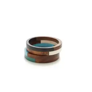 100% Best quality polished wood and resin mix bangle cheep price all color and jewelry best selling Bracelet