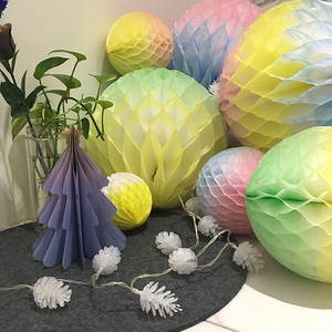 <b>Colorful</b> <b>Paper</b> Honeycomb Ball Decorations Handmade Craft for Party Supplies Indoor Decoration 12 Inch Round Shape - Product Image 3