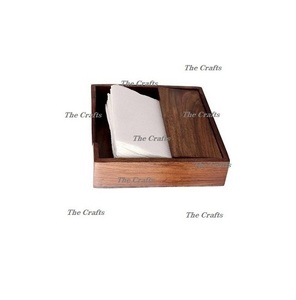 Boîte à mouchoirs en bois avec porte-serviettes de forme carrée de la plus haute qualité pour la maison, l'hôtel et le restaurant - Product Image 2