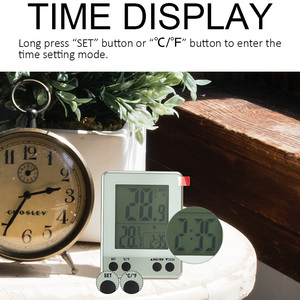 Sakeemaf — thermomètre numérique <span class=keywords><strong>sans</strong></span> <span class=keywords><strong>fil</strong></span>, pour l'intérieur et l'extérieur, affichage de la température, horloge numérique, avec capteur extérieur - Product Image 5