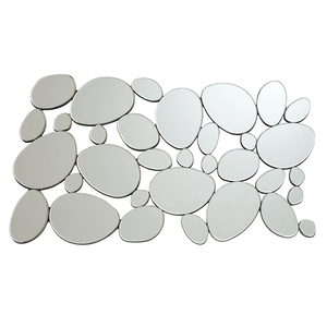 Frameless Modern Wall <strong>Mirror</strong> Decorative <strong>Pebbles</strong> Design Long Wall <strong>Mirror</strong> for Backdrop - Product Image 2