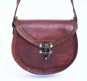 Genuine Full Grain Leather Handbag with Engraved Patterns Vintage Goat Leather Large Capacity Crossbody <b>Bags</b> for <b>Men</b> & Women - Product Image 4