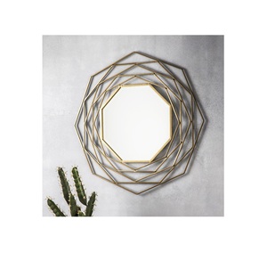 Black <b>Wall</b> <b>Mirror</b> for Bedroom Shadow <b>Mirror</b> <b>Mirror</b> Holder Modern Round Hot Selling Leave Design - Product Image 5