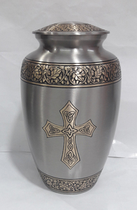 Classique Pweter Croix En Laiton Crémation Urne pour cendres urnes funéraires - Product Image 5