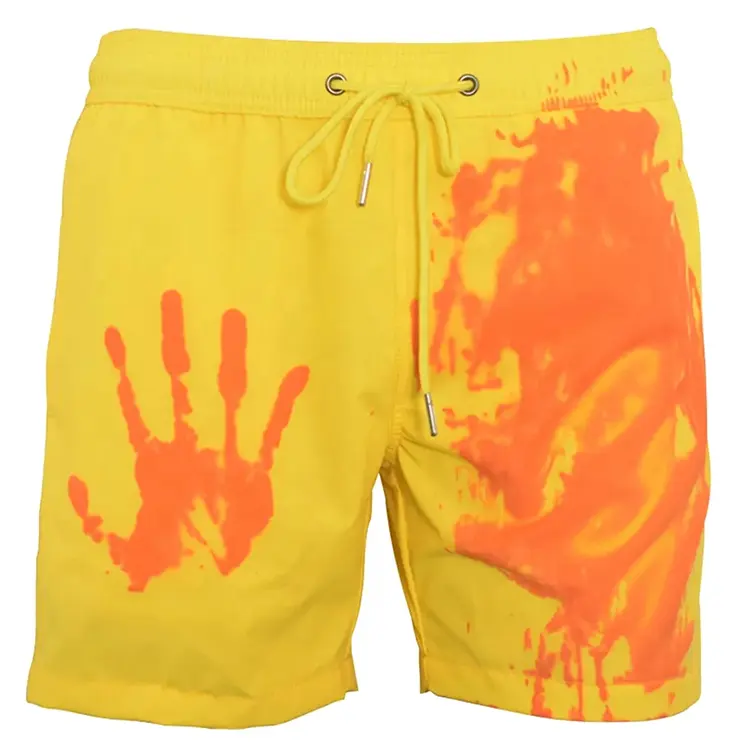 Custom Summer Beach Shorts Men's Temperature Color Changing Shorts Switch Color Changing Swim Trunks