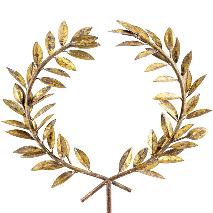 Antiqued Gold Leaves Christmas Hanging Wreath