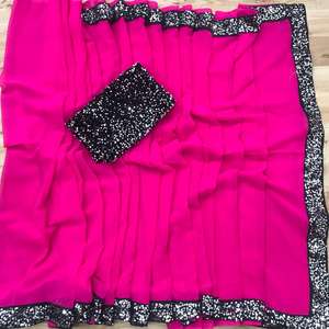 Nouveau magnifique Look fête porter Sarina soie lourde broderie travail Saree avec chemisier pièce femmes indiennes porter Sari pas cher bas prix vêtement - Product Image 2