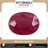 Bague ornée de pierres précieuses rubis brillantes, forme ronde, excellente qualité, 100% naturelle, pierre précieuse de rubis, taille 6.5mm, rouge