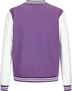 Veste universitaire en toile de style letterman vintage personnalisée OEM pour femmes, manche en cuir brodée sur mesure pour l'hiver devant - Product Image 2