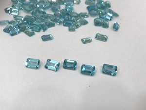 Usine En Gros Émeraude Coupe Naturel Apatite Gemmes Bleu Topaze Paraiba Cristal Verre en Rond Octogone 9mm Tailles Fabrication de Bijoux - Product Image 3