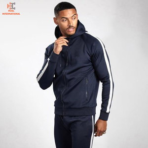 Personalizable 100% algodón poliéster hombres con capucha Jogging chándal transpirable superior cremallera de talla grande para la temporada de invierno - Product Image 2