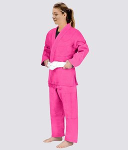 Venta caliente ligero Rosa tradicional deporte Jiu-Jitsu Gi Kimono 100% algodón logotipo personalizado entrenamiento de artes marciales de alta calidad - Product Image 2