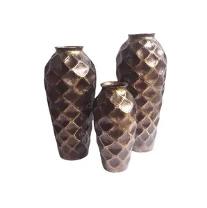 Big Honey Comb Style Antike Messing fertige Vase aus Aluminium blech Home Decoration für Wohnzimmer Hotels