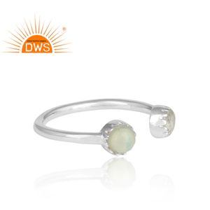 Opale éthiopienne Vert Améthyste Pierre précieuse Argent fin Face à Bague Bijoux Fournisseur en gros Collection classique - Product Image 3