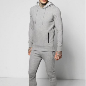 Chándal ajustado de calidad, ropa deportiva para hombre, chándal personalizado para hombre, chándal ajustado, chándal Jogger en blanco con bolsillo con cremallera - Product Image 2