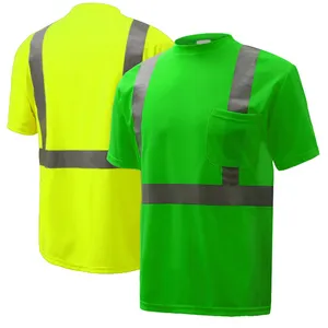 남성 작업복 반사 보안 셔츠 유니폼 하이 비스 셔츠 안전 t 셔츠 우수한 품질 도매 가격