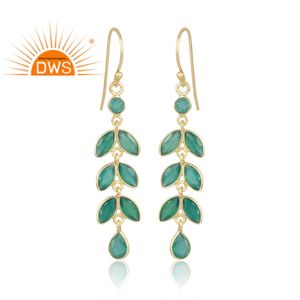 Pendientes Colgantes de Plata de Ley 925 con Ónix Verde Natural, Tendencia 2026, para Mujer, Fabricante de Joyería - Product Image 2