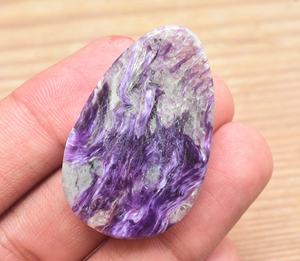 พลอยชาโรไซต์สีม่วงแบบรัสเซีย,อัญมณีชาโรไซต์ทรงหลวมทำจากหินขัด - Product Image 6