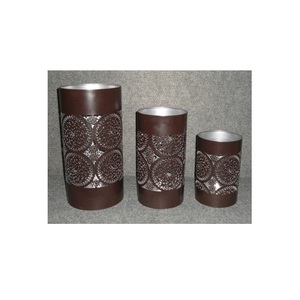 Linterna de vela redonda de Metal antigua, con el mejor diseño de corte, decoración moderna para el hogar, soporte de luz de té de hierro - Product Image 5