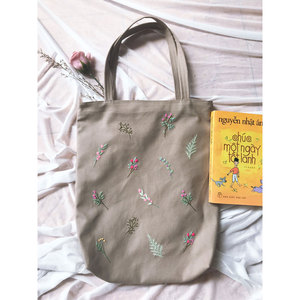 Brodé shopping dame sacs à main fourre-tout décontracté sac à main en toile - Product Image 2