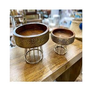 Bol décoratif en métal/fer de conception arabe, écologique, taille/forme personnalisée, avec logo personnalisé pour salade/fruits - Product Image 1