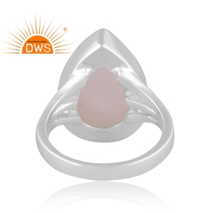 Anillo apilable de piedra lunar arcoíris de plata esterlina diseño hecho a mano fabricante de joyería - Product Image 4