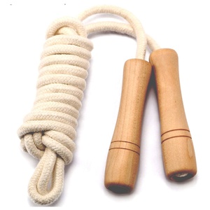 Cuerda de Saltar de Algodón de 20 mm de Largo al por Mayor, Cuerda de Saltar de Madera para Ejercicio, Cuerda de Cáñamo con Mango de Madera Profesional Personalizada para Fitness - Product Image 4