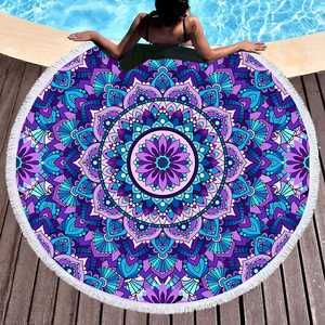 Serviette de plage ronde Mandala indien, vente en gros - Product Image 2