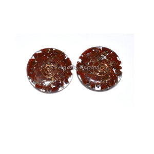 Cabujones redondos de masaje de energía de orgonita de jaspe rojo para protección EMF - Product Image 1