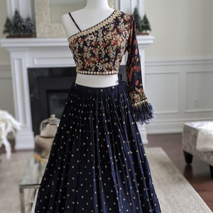 Qiao — robe LEHENGA 2022, broderie lourde avec perles de verre de cristal, pour le haut élégant, pour vêtements de fête et mariage - Product Image 1