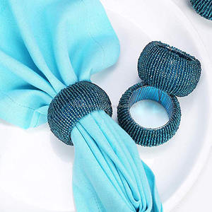 Anillos de servilletas con cuentas de varios colores, para Hotel, boda, fiesta, mesa, corona, anillo, servilleta, mesa de fiesta, soporte para servilletas - Product Image 6