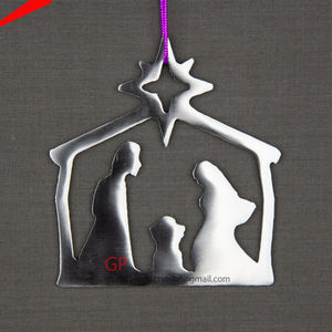 Adornos colgantes de Navidad de metal moderno adorno de árbol de Navidad hecho a mano para decoración de boda de Navidad 2025 - Product Image 4