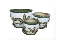 Pot de fleurs en argile céramique, pot de jardinière ou de bureau pour pot de décoration de fleurs en plastique