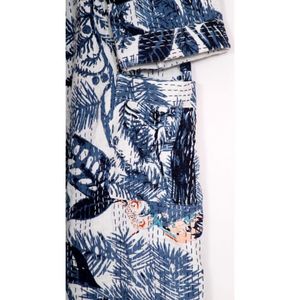 Kimono de vêtements de nuit thermiques confortables pour l'été fait à la main indien Kantha veste imprimé oiseau matelassé pur coton manteau - Product Image 4