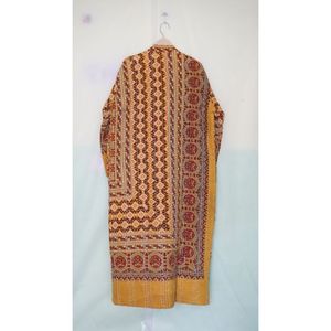 Chaqueta Kantha larga hecha a mano con estampado Floral, bata Kantha de estilo japonés, chaqueta de invierno, abrigo con cinturón de corbata, bata Kantha para ropa de dormir - Product Image 3