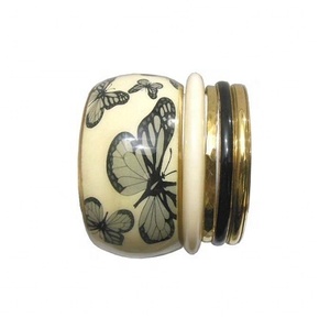 Nueva Llegada, Juego de Brazaletes de Resina Lucite para Mujer, Joyería Acrílica de Metal de Calidad Artesanal, Brazaletes Personalizados de Moda - Product Image 1