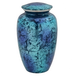Urnas de cremación de Metal de tamaño adulto grande Blue Ocean, urnas de entierro del Tesoro conmemorativo de cenizas humanas para almacenamiento y decoración - Product Image 2