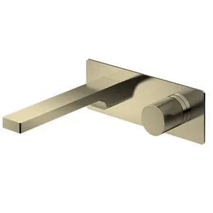 Basin Tap Watermark Brass PVD Brushed Gold Bathroom Knurled Basin Mixer Tap