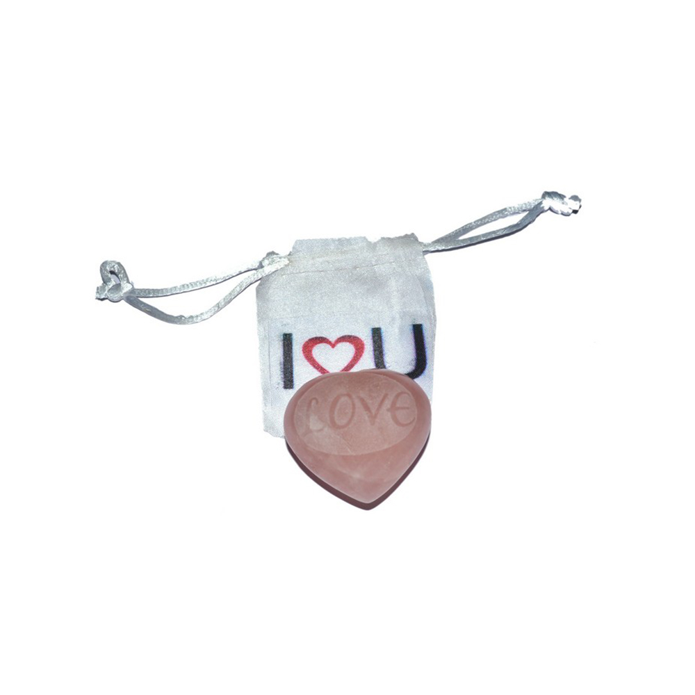 Любовь гравированная «Роза» кварцевое сердце | Гравированные камни | Религиозные камни