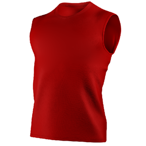 Men's Red Sleeveless <b>Tank</b> Top And Shorts Set Quick Dry Solid Color Summer Sportswear <b>Kit</b> Regular Fit Elastic Waist - Product Image 2