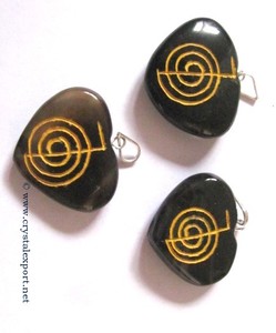 With Good Quality of Black Onyx Choko Reiki Heart Pendants : Black Onyx Choko Reiki Heart Pendants for Sale - Product Image 1