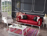 ELEGANCE Sofa-Set - Modernes Chesterfield Luxus-Wohnzimmermöbel Hochwertiger Spanplattenrahmen & Stoffpolsterung Bestseller